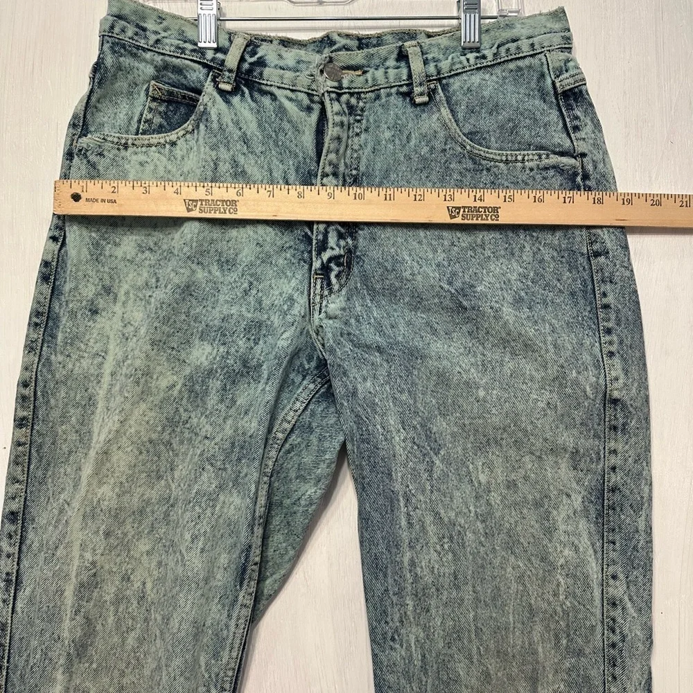 Vintage 80s 90s Code Bleu Acid Wash Jeans Women’s High Rise Straight 14 - Picture 6 of 16